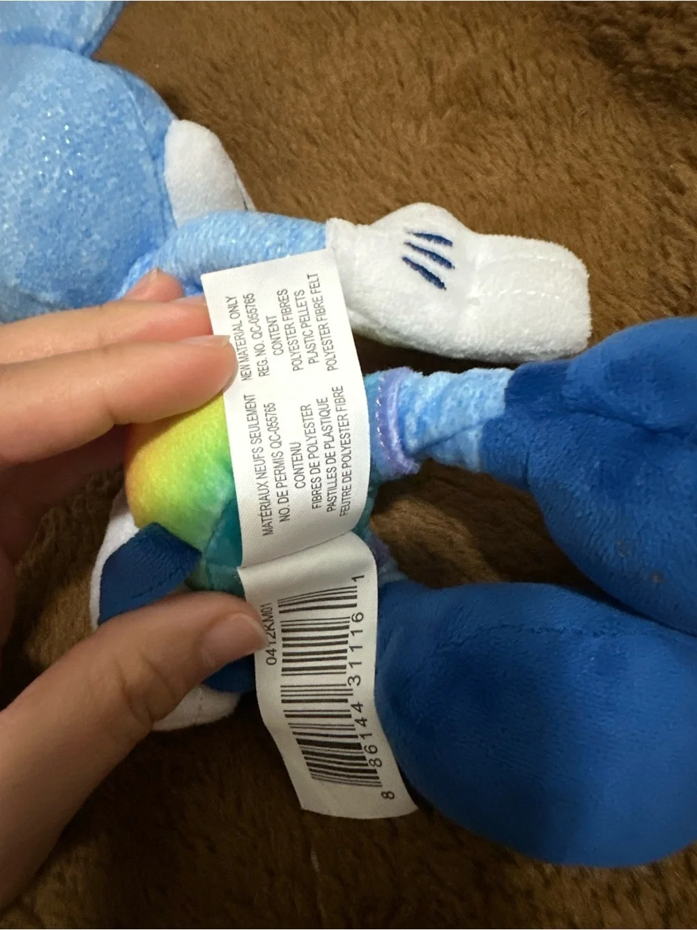 Disney Blue Mickey Plush with Rainbow Shorts